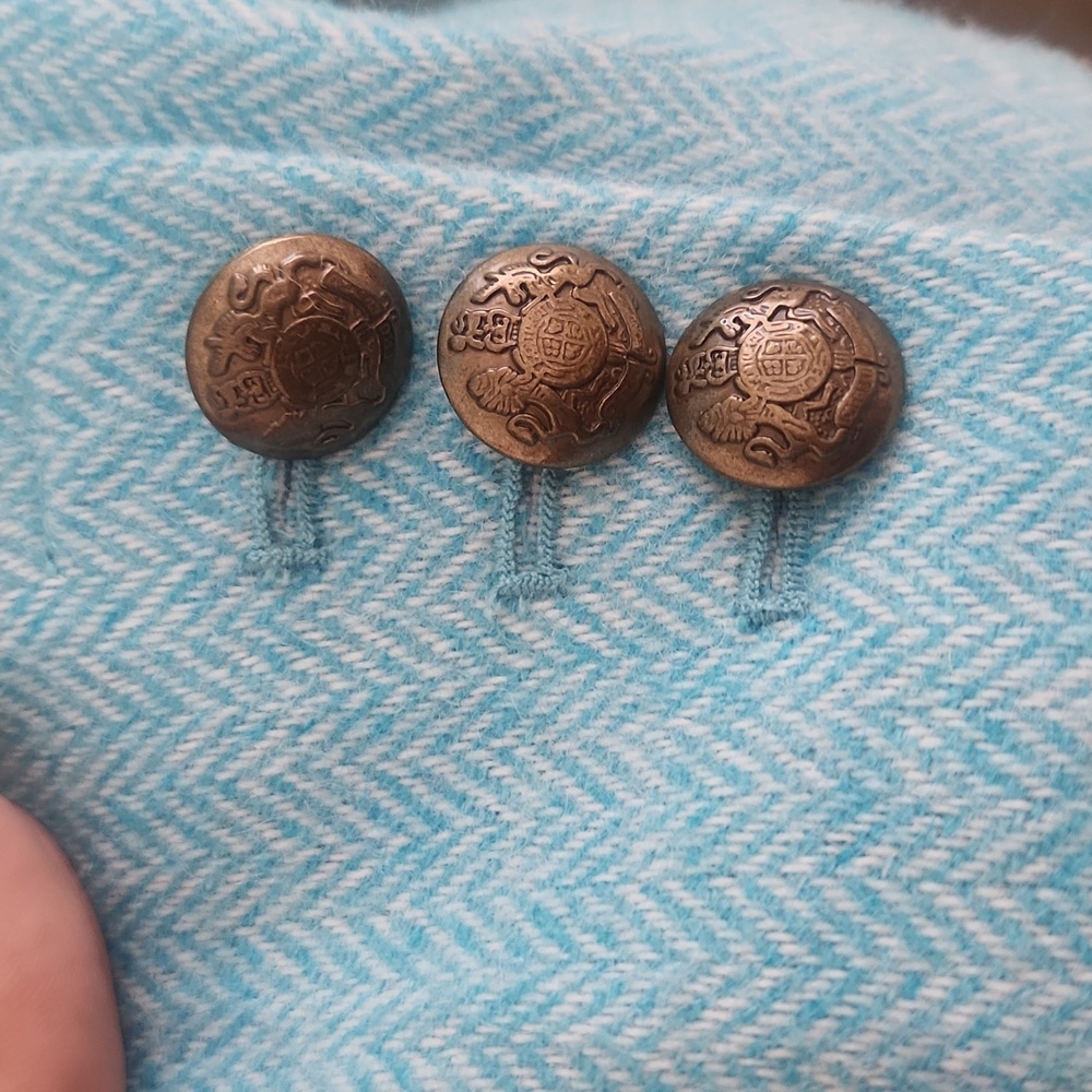 New Talbots Womens Herringbone Turquoise Wool Ble… - image 4